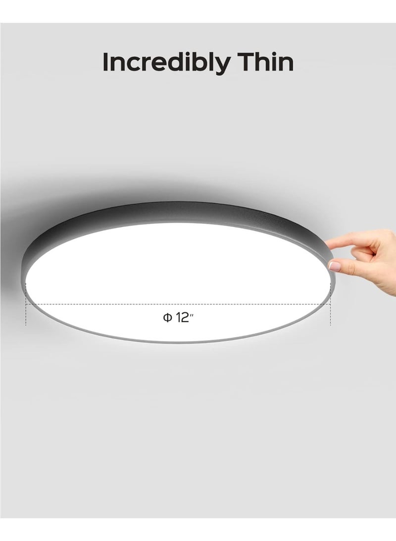 DUNISO LED Ceiling Lights for Bedroom Room,LED Panel Light with Adjustable Lighting, Three Color Temperature, Flush Mount Ceiling Light for Living Room,Bathroom,Kitchen,Stairs, Balck - Image 2